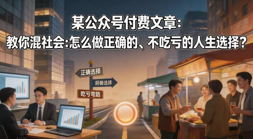 某公众号付费文章：教你混社会：怎么做正确的、不吃亏的人生选择？ - 付费阅读