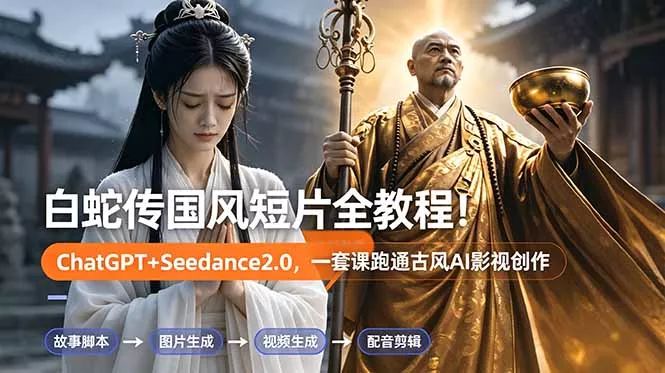 白蛇传-国风短片全教程！ChatGPT+Seedance2.0，一套课跑通古风AI影视创作 - 付费阅读
