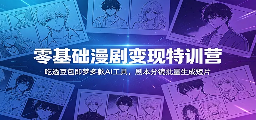 零基础漫剧变现特训营：玩转豆包即梦多款AI工具，剧本分镜批量生成短片 - 付费阅读