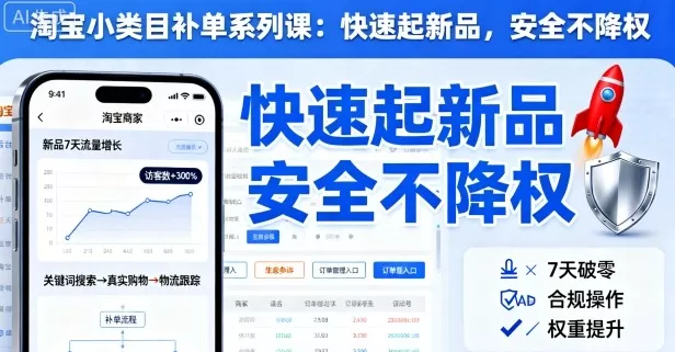 淘宝小类目补单系列课，快速起新品，安全不降权 - 付费阅读