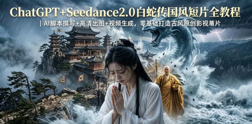 ChatGPT+Seedance2.0白蛇传国风短片全教程｜AI脚本撰写+高清出图+视频生成，零基础打造古风原创影视短片 - 付费阅读