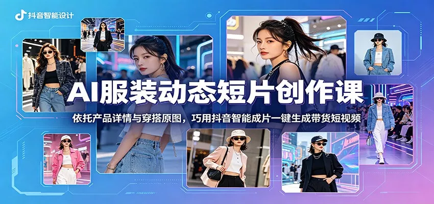 AI服装动态短片创作课：依托产品详情与穿搭原图，巧用抖音智能成片一键生成带货短视频 - 付费阅读