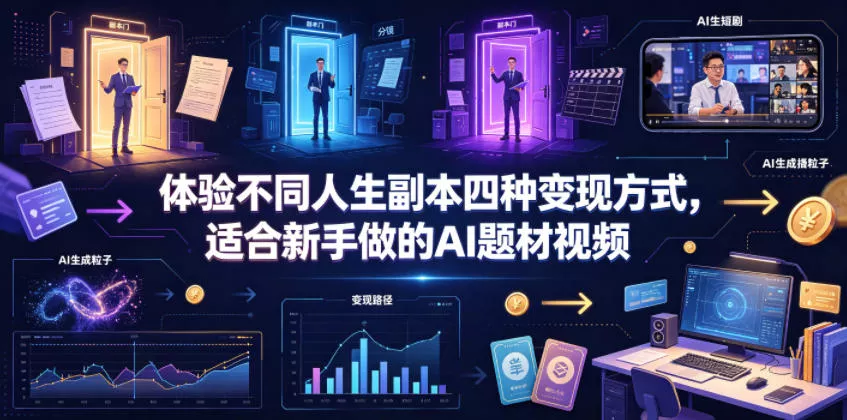 体验不同人生副本四种变现方式，适合新手做的AI题材视频 - 付费阅读