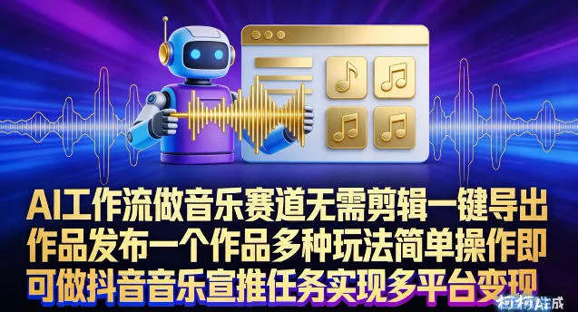 AI工作流做音乐赛道，无需剪辑，一键导出作品发布，一个作品多种玩法，简单操作即可做抖音音乐宣推任务 - 付费阅读
