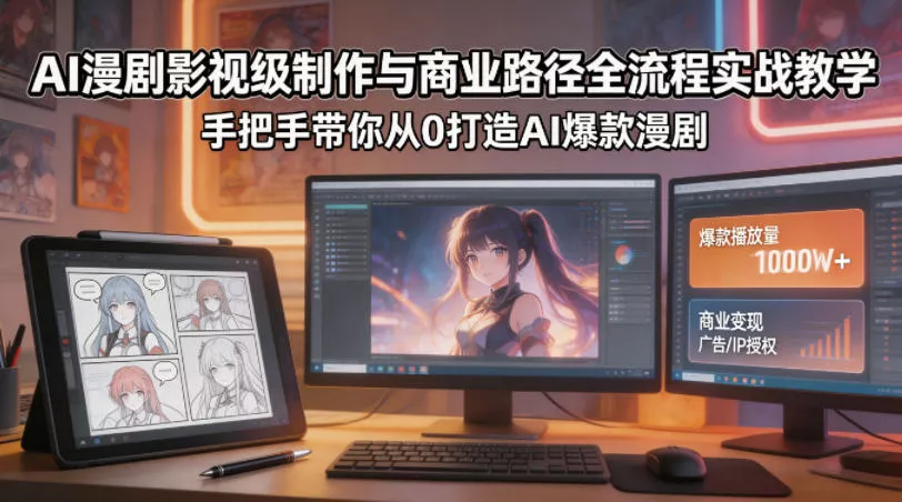 AI漫剧影视级制作与商业路径全流程实战教学，手带你从0打造AI爆款漫剧 - 付费阅读