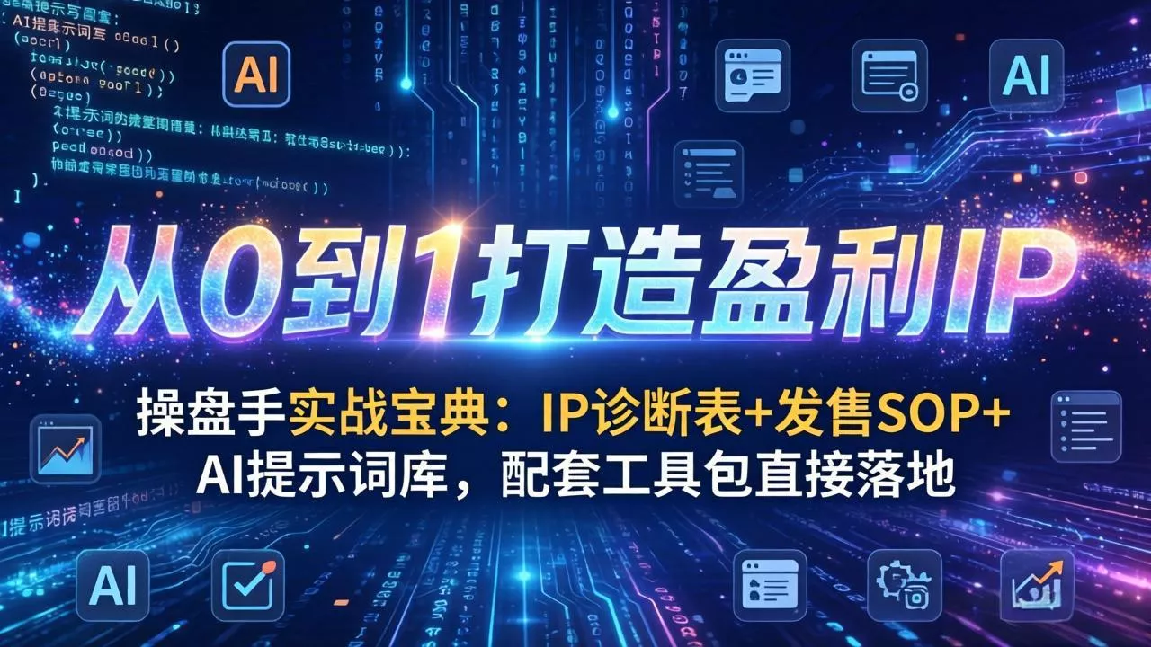 操盘手实战宝典：IP诊断表+发售SOP+AI提示词库，配套工具包直接落地，从0到1打造盈利IP - 付费阅读