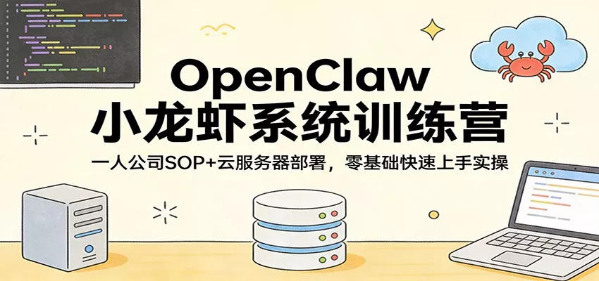 OpenClaw小龙虾系统训练营：一人公司SOP，云服务器部署，零基础快速上手实操 - 付费阅读