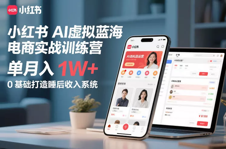 小红书AI虚拟蓝海电商实战训练营，单月入1W+，0基础打造睡后收入系统(更新) - 付费阅读