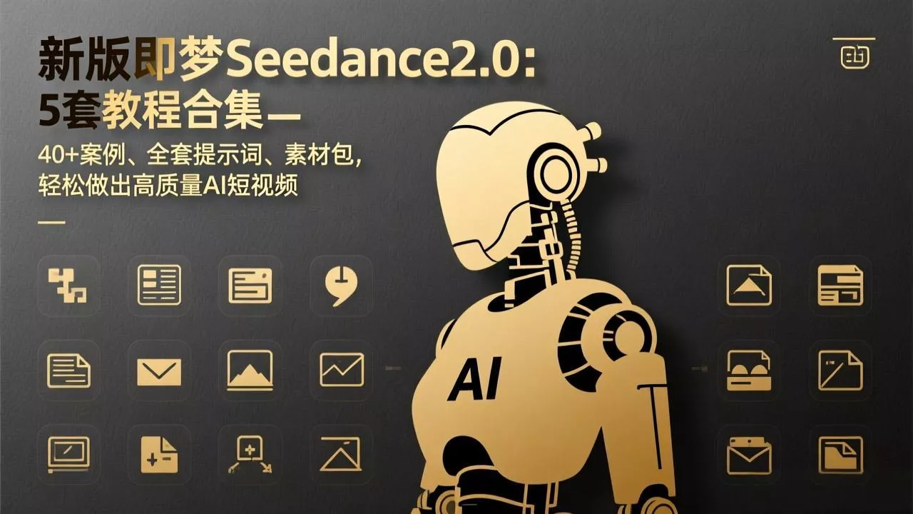 新版即梦Seedance2.0：5套教程合集，40+案例、全套提示词、素材包，轻松做出高质量AI短视频 - 付费阅读