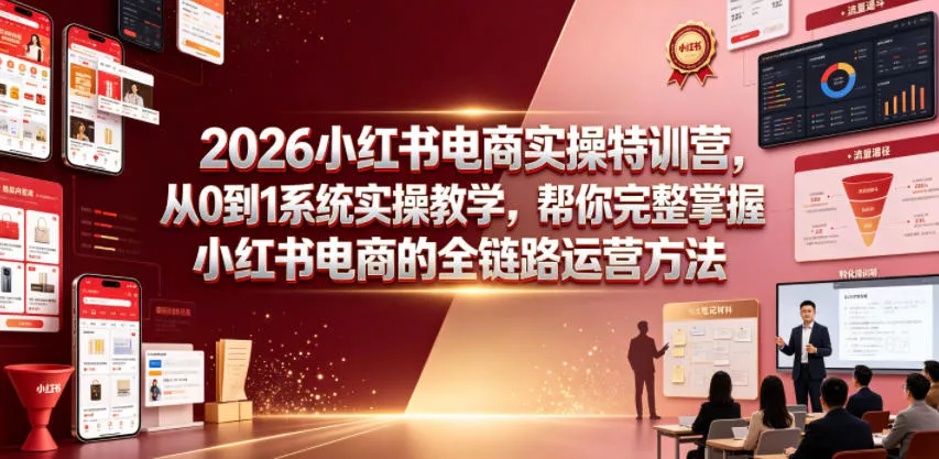 2026小红书电商实操特训营，从0到1系统实操教学，帮你完整掌握小红书电商的全链路运营方法 - 付费阅读