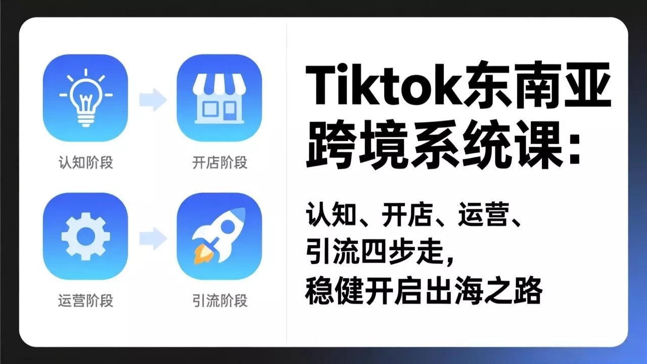 TikTok东南亚跨境系统课：认知、开店、运营、引流四步走，稳健开启出海之路 - 付费阅读