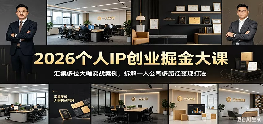2026个人IP创业掘金大课：汇集多位大咖实战案例，拆解一人公司多路径变现打法 - 付费阅读