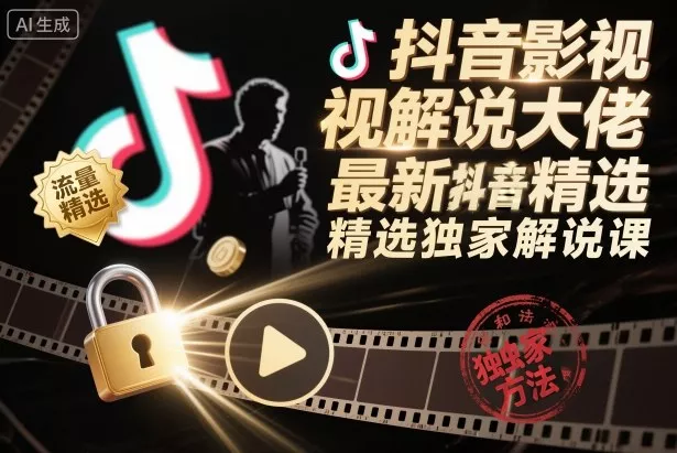 抖音影视解说大佬最新抖音进精选和独家方法，精选独家解说课(更新26年3月) - 付费阅读