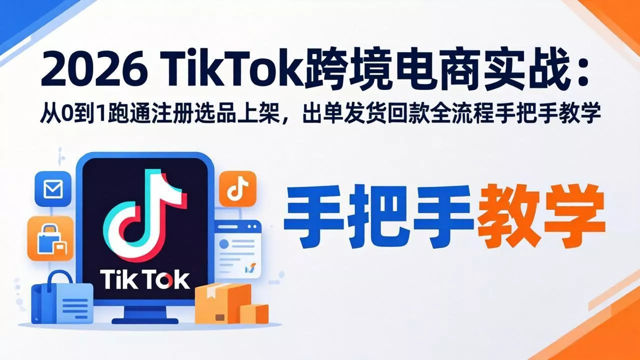 2026TikTok跨境电商实战：从0到1跑通注册选品上架，出单发货回款全流程手把手教学 - 付费阅读