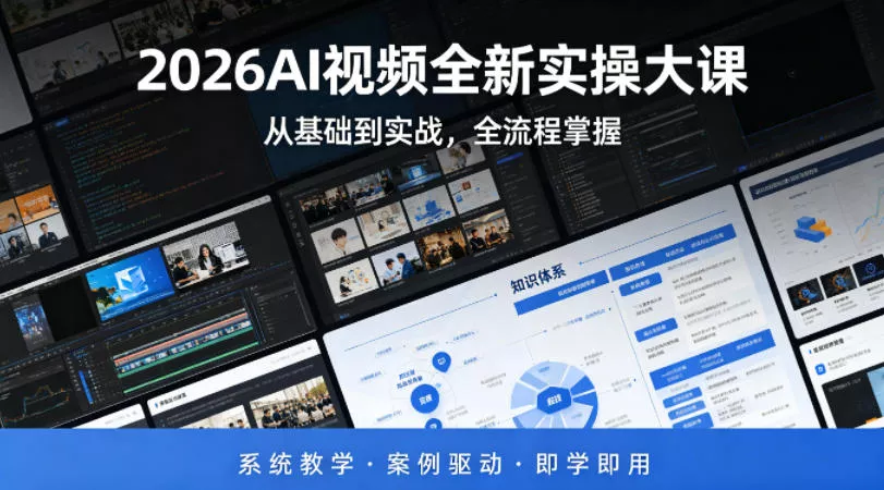 2026AI视频全新实操大课，从基础到实战，全流程掌握，系统教学·案例驱动·即学即用 - 付费阅读
