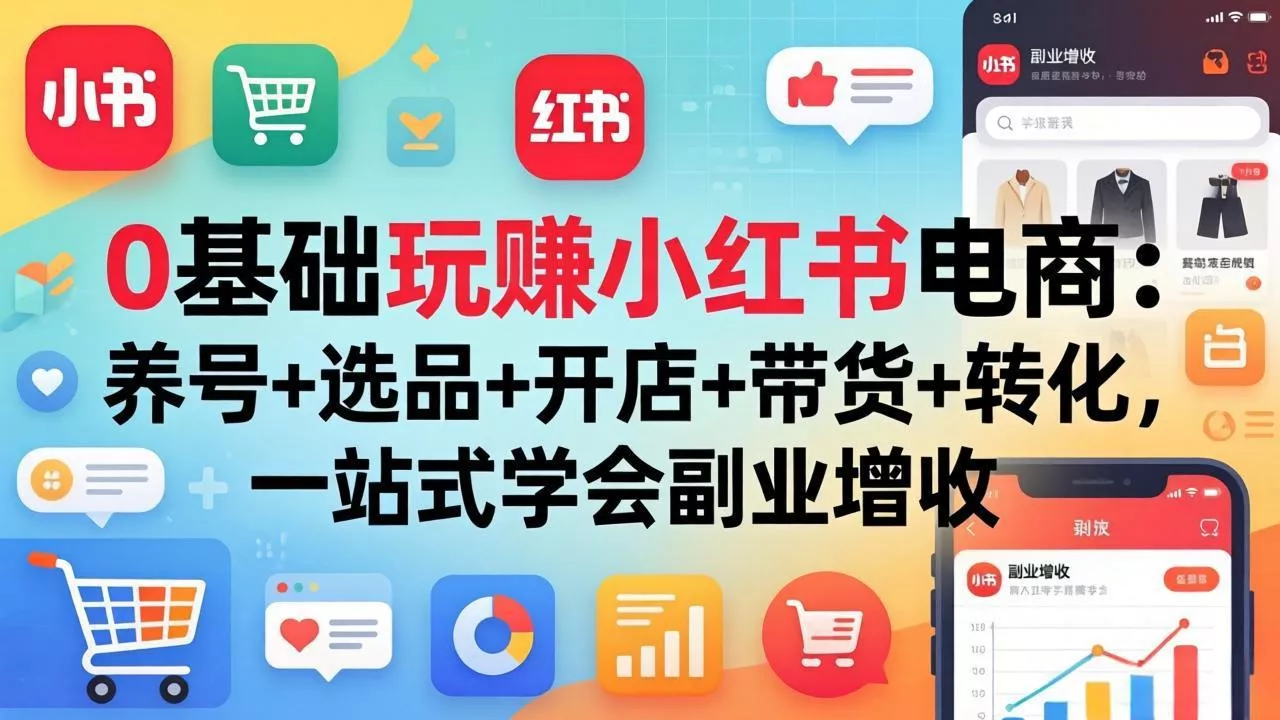 0基础玩赚小红书电商：养号+选品+开店+带货+转化，一站式学会副业增收 - 付费阅读
