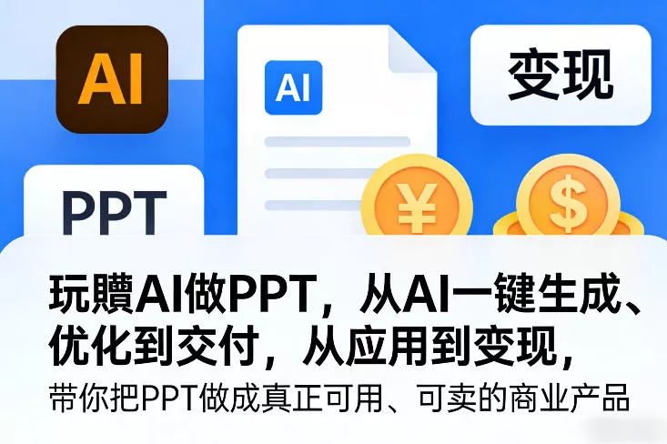玩賺AI做PPT，从AI一键生成、优化到交付，从应用到变现，带你把PPT做成真正可用、可卖的商业产品(更新0401) - 付费阅读