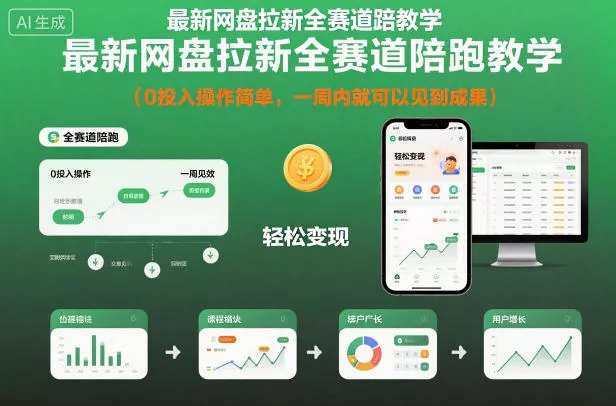 最新网盘拉新全赛道陪跑教学，0投入操作简单，一周内就可以见到成果 - 付费阅读