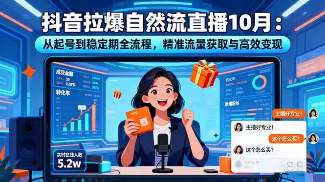 抖音拉爆自然流直播10月：从起号到稳定期全流程，精准流量获取与高效变现 - 付费阅读