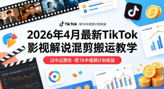 26年4月最新TikTok影视解说混剪搬运教学，过中过原创，撸TK中视频计划收益 - 付费阅读