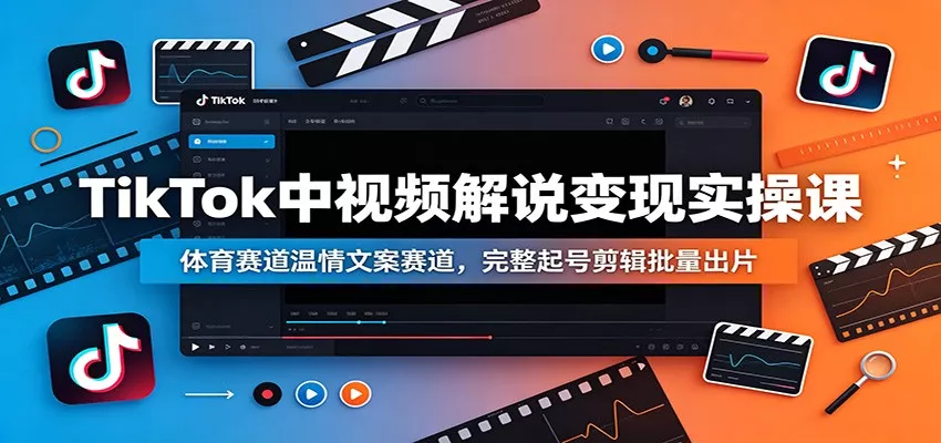 TikTok中视频解说变现实操课：体育赛道温情文案赛道，完整起号剪辑批量出片 - 付费阅读