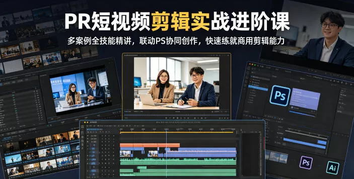 PR短视频剪辑实战进阶课，多案例全技能精讲，联动PS协同创作，快速练就商用剪辑能力 - 付费阅读