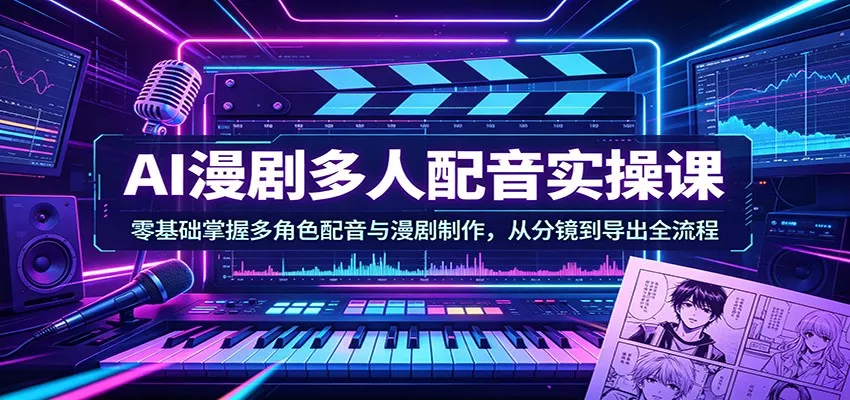 AI漫剧多人配音实操课：零基础掌握多角色配音与漫剧制作，从分镜到导出全流程 - 付费阅读