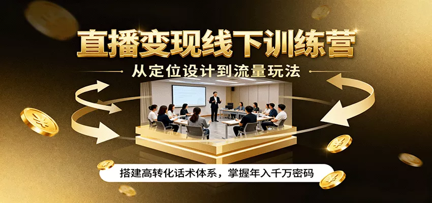 直播变现线下训练营，从定位设计到流量玩法，搭建高转化话术体系，掌握年入千万密码 - 付费阅读