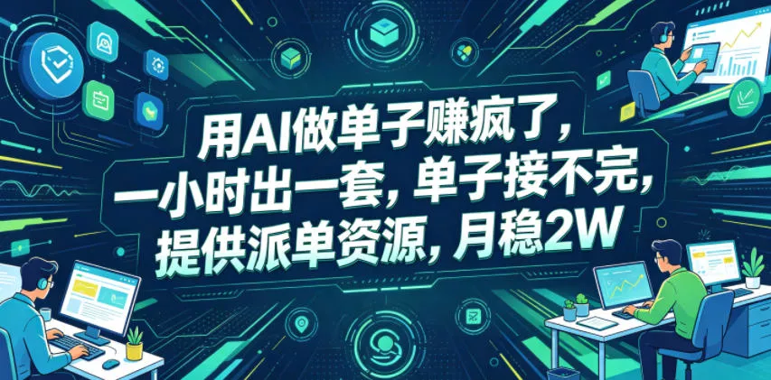 用AI做单子賺疯了，一小时出一套，单子接不完，提供派单资源，月稳2W【揭秘】 - 付费阅读