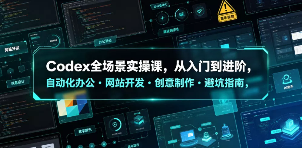 Codex全场景实操课，从入门到进阶，自动化办公・网站开发・创意制作・避坑指南，全流程教学 - 付费阅读