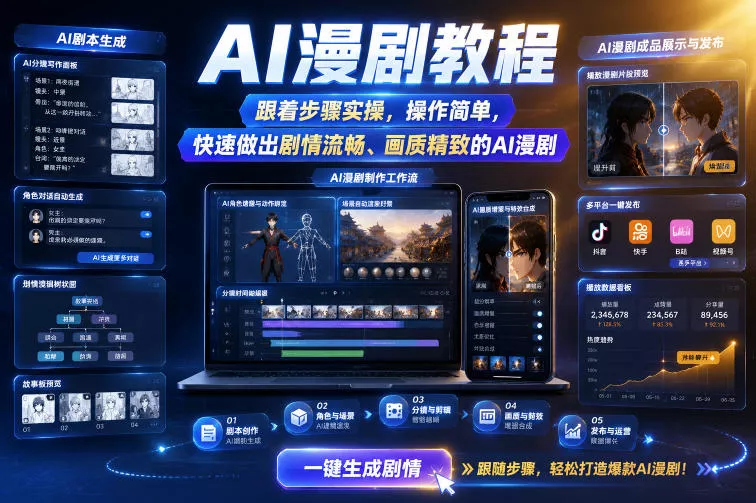 AI漫剧教程，跟着步骤实操，操作简单，快速做出剧情流畅、画质精致的AI漫剧 - 付费阅读