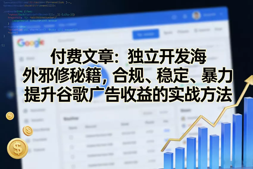 付费文章：独立开发海外邪修秘籍，合规、稳定、暴力提升谷歌广告收益的实战方法 - 付费阅读