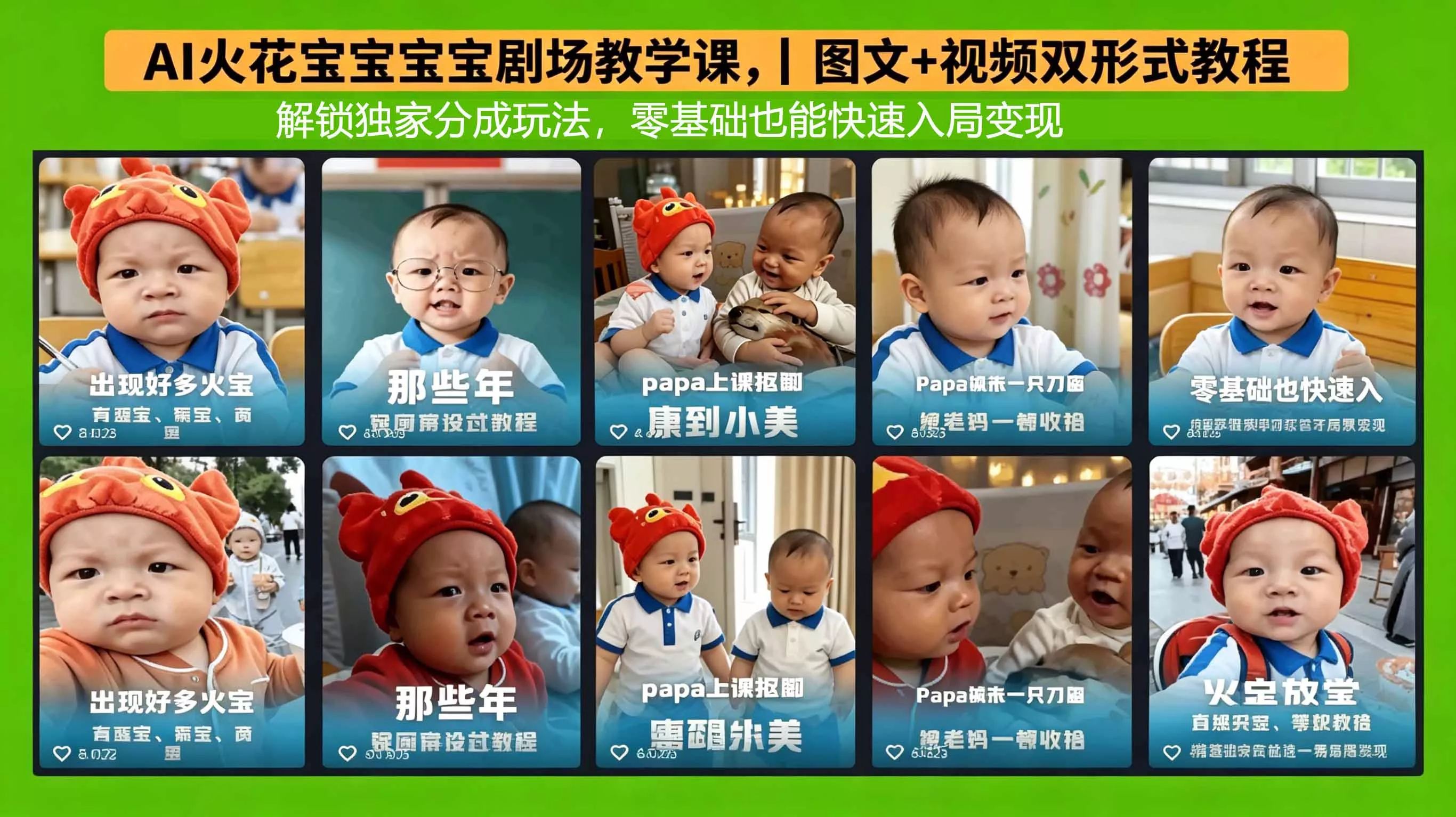 AI火花宝宝宝宝剧场教学课，图文+视频双形式教程，解锁独家分成玩法，零基础也能快速入局变现 - 付费阅读