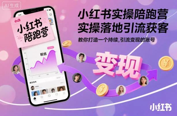 小红书实操陪跑营，实操落地引流获客，教你打造一个持续引流变现的账号 - 付费阅读