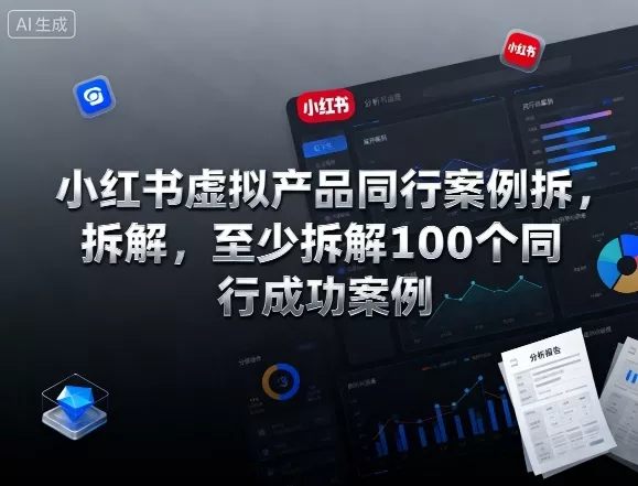 小红书虚拟产品同行案例拆解，至少拆解100个同行成功案例(完结) - 付费阅读