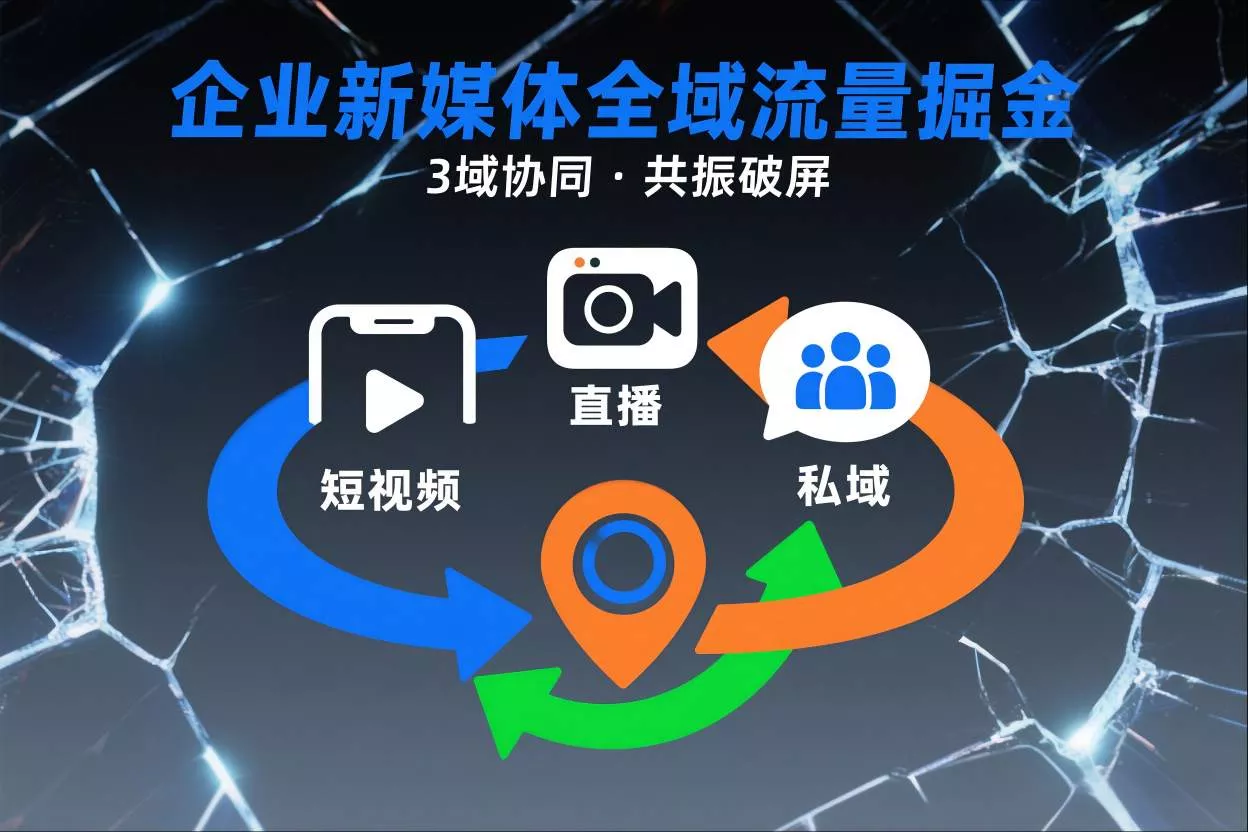 短视频全域商业模式，企业新媒体全域流量掘金，3域协同，共振破屏，短视频-直播-私域-地域 - 付费阅读