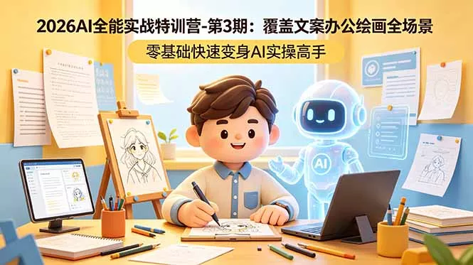 2026AI全能实战特训营-第3期：覆盖文案办公绘画全场景 零基础快速变身AI实操高手 - 付费阅读