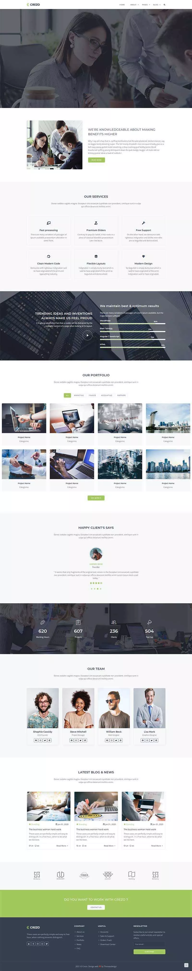 Bootstrap多用途的商业公司展示HTML5模板 - 付费阅读