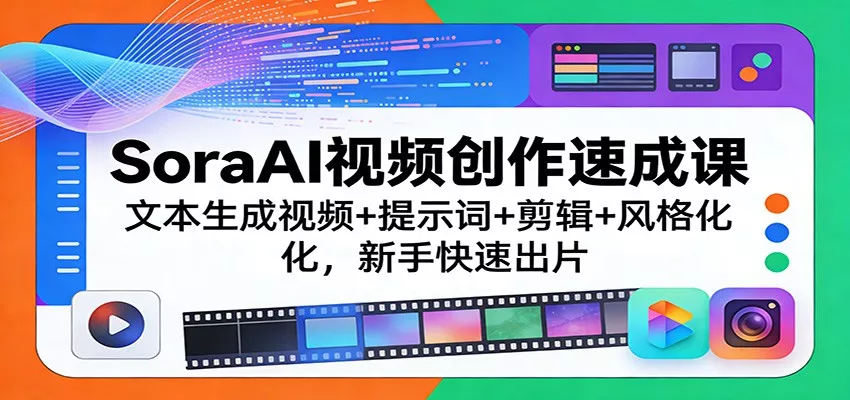 SoraAI视频创作速成课：文本生成视频+提示词+剪辑+风格化，新手快速出片 - 付费阅读