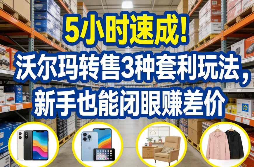 5小时速成！沃尔玛转售3种套利玩法，新手也能闭眼賺差价 - 付费阅读