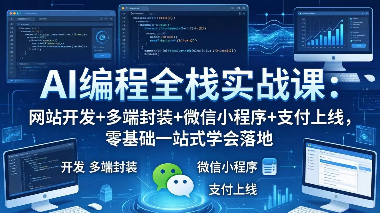 AI编程全栈实战课：网站开发+多端封装+微信小程序+支付上线，零基础一站式学会落地 - 付费阅读