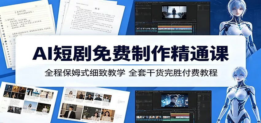AI短剧免费制作精通课：全程保姆式细致教学，全套干货完胜付费教程 - 付费阅读