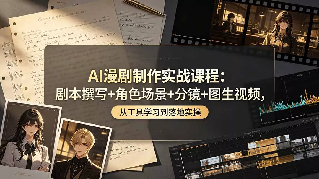AI漫剧制作实战课程：剧本撰写+角色场景+分镜+图生视频，从工具学习到落地实操 - 付费阅读