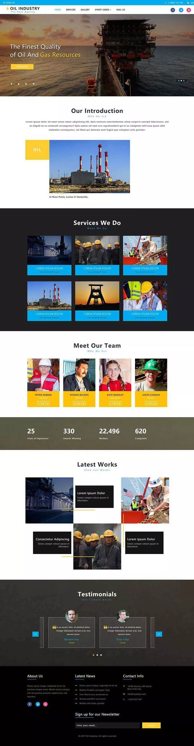 bootstrap石油开采工业类企业网站html模板 - 付费阅读