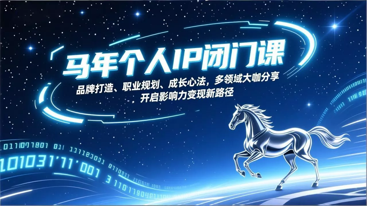 马年个人IP闭门课，品牌打造、职业规划、成长心法，多领域大咖分享，开启影响力变现新路径 - 付费阅读