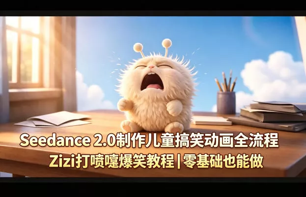 Seedance 2.0制作儿童搞笑动画全流程Zizi打喷嚏爆笑教程｜零基础也能做 - 付费阅读