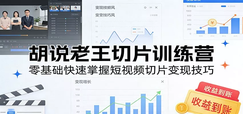 胡说老王切片训练营，零基础快速掌握短视频切片变现技巧 - 付费阅读