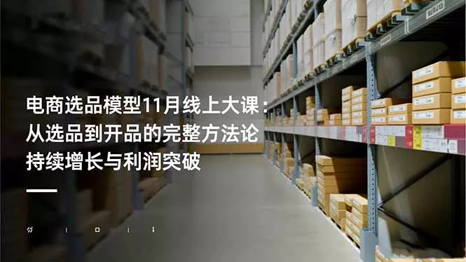 电商选品模型11月线上大课：从选品到开品的完整方法论 持续增长与利润突破 - 付费阅读