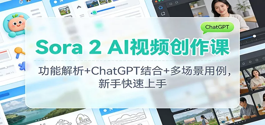 Sora 2 AI视频创作课：功能解析+ChatGPT结合+多场景用例，新手快速上手 - 付费阅读