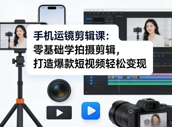手机运镜剪辑课：零基础学拍摄剪辑，打造爆款短视频轻松变现 - 付费阅读
